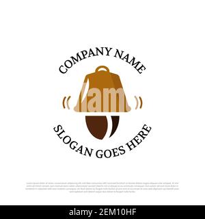 Modern Coffee bell logo vector illustrations, coffee time icon logo, coffee break premium vector Stock Vector