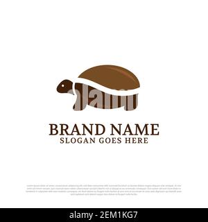 Slow coffee maker logo design idea, tortoise coffee bean logo premium vector Stock Vector