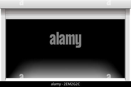 Roller shutter door vector illustration ( opened) Stock Vector