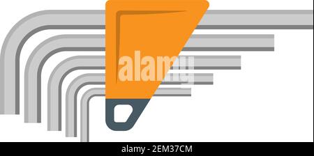 Allen wrench hex key icon flat vector isolated on white Stock Vector