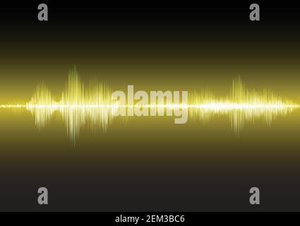 Yellow sound waves glow light, stock vector Stock Vector