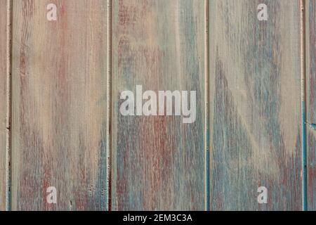 View of textured colorful wooden table. Rustic background. Stock Photo