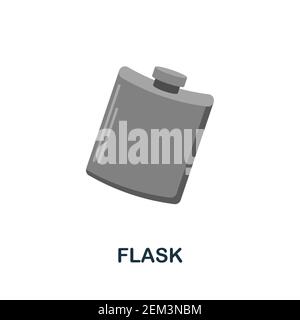 Flask flat icon. Color simple element from wild west collection. Creative Flask icon for web design, templates, infographics and more Stock Vector