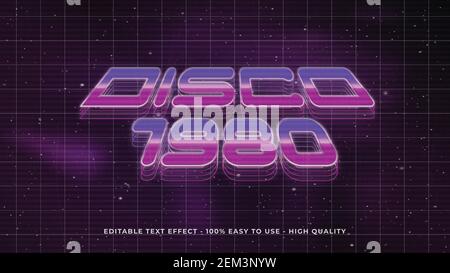 retro 80s text effect concept Stock Vector