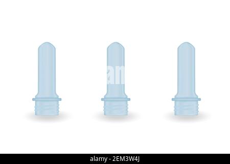 Raw materials for plastic bottle blowing process on white background. Vector illustration design Stock Vector