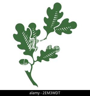 Oak leaf and acorn design. Oak leaf wreath Stock Vector