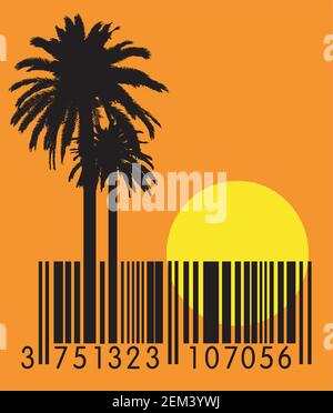 Vector Illustration of Summer Barcode Stock Vector