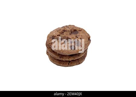 Chocolate chip cookies isolated on white background Stock Photo
