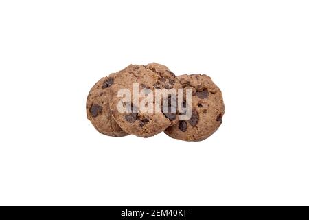 Chocolate chip cookies isolated on white background Stock Photo