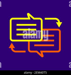 Vector of translate icon logo. Flat writing translate or interpret icon for web design. Stock Vector