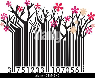 Vector Illustration of Spring Barcode Stock Vector