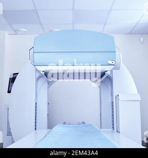 Medical linear accelerator in the therapeutic oncology. Radiation in medicine. Stock Photo