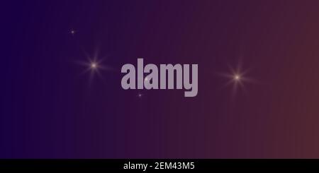 Purple, violet, amethyst, Gradient colorful bright background with stars flare glare lights. Vector illustration horizontal format Stock Vector
