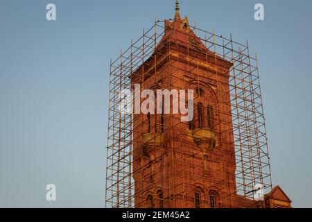 Restoration of historical building in progress, Chennai, India Stock Photo