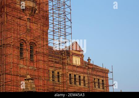 Restoration of historical building in progress, Chennai, India Stock Photo