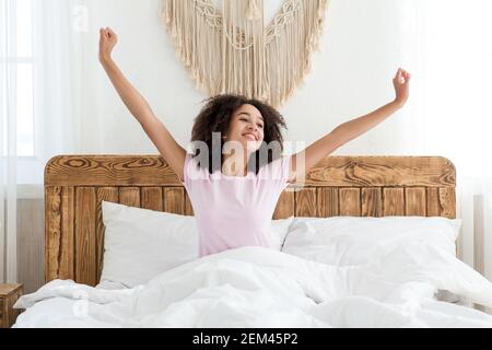 Good morning, new plans for day, dreams, great mood and vitality Stock Photo