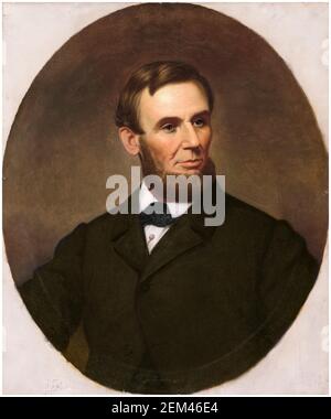 Abraham Lincoln (1809-1865), 16th President of the United States, portrait painting by Charles Wesley Jarvis, 1861 Stock Photo