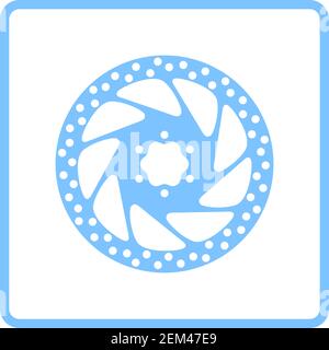 Bike Brake Disc Icon. Blue Frame Design. Vector Illustration. Stock Vector