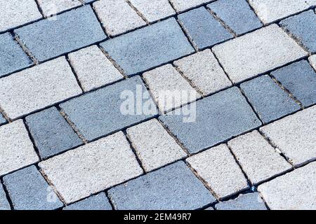 Grey paving stones as background texture close up Stock Photo