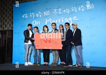 Taipei. 22nd Feb, 2021. Peter Ho attends the press conference of TV series drama 'On Marriage' as a director with John Hsu, Fu-Xiang Xu, Pin-Chuan Kao and Cheng Wen-Tang in Taipei, Taiwan, China on February 22, 2021. (Photo by Top Photo/Sipa USA) Credit: Sipa USA/Alamy Live News Stock Photo