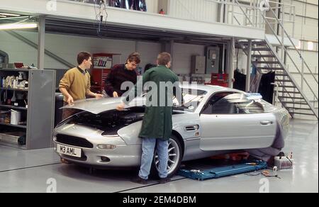 Aston Martin  DB7 factory at Wykham Mill Bloxham Oxfordshire Uk 1994 Stock Photo
