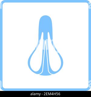 Bike Seat Icon Top View. Blue Frame Design. Vector Illustration. Stock Vector