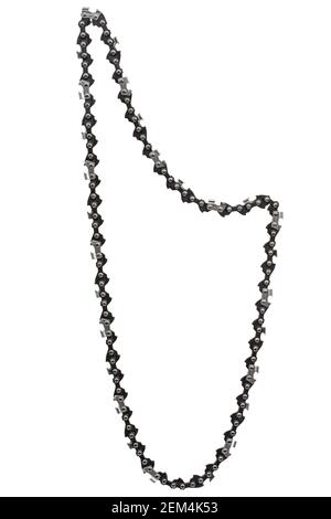Chain for a chain saw, isolated on white background Stock Photo