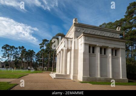 American war graves and Memorial Chapel at Brookwood Military Cemetery, Surrey, England, the only American Military Cemetery of World War I in the UK Stock Photo