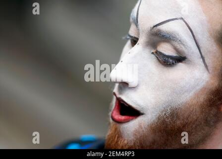 Close-up of a mid adult man with a painted face Stock Photo