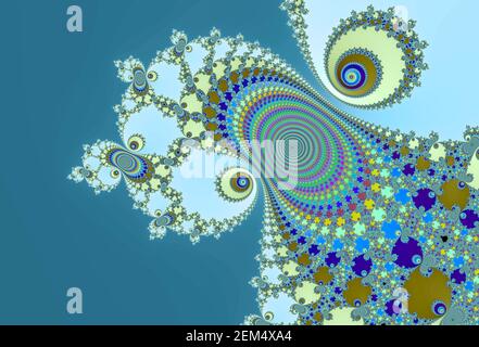 Colorful zoom into the infinite mathemacial mandelbrot set fractal Stock Photo
