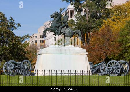 Statue of a man on a horse, Washington DC, Washington State, USA Stock Photo