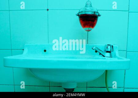 Close-up of a bathroom sink in the bathroom Stock Photo