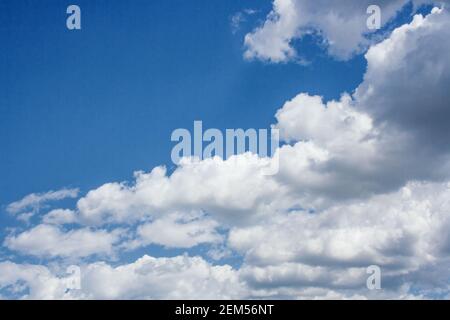 Large cumulus clouds in a blue sky Stock Photo
