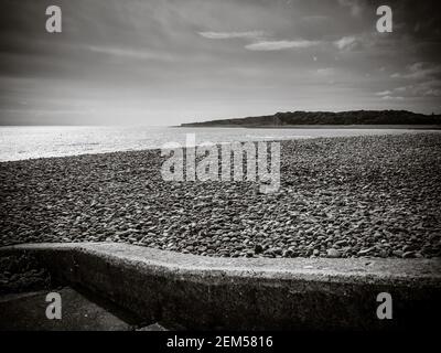 Sunset at Cold Knap beach near Barry Island in South Wales. Stock Photo