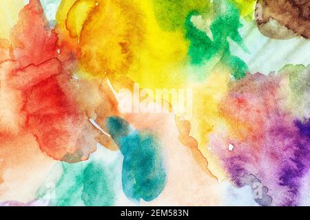 Abstract colourful watercolor background. Close up. Stock Photo