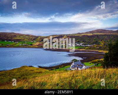 Uig on the Isle of Skye, where the ferry departs for the Western Isles Stock Photo