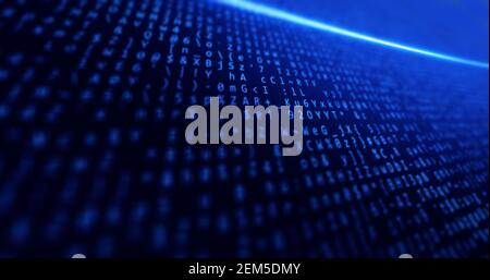 Coding. Big data, network, internet, business, background blue with data and concepts tech and light clear Stock Photo