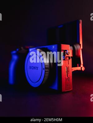 Brand New Sony A6600 Body side view. Stock Photo