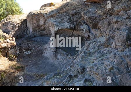 The archeological area in Santadi, Sardinia Stock Photo