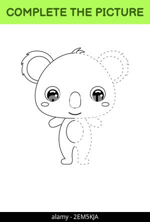 Coloring book little baby koala. Coloring page for kids. Educational ...