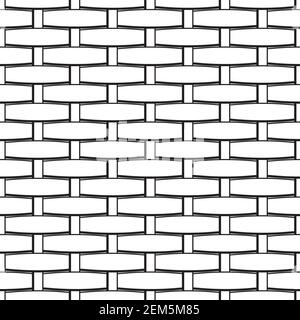 A vector seamless pattern with wicker texture. Black and white illustration. Stock Vector