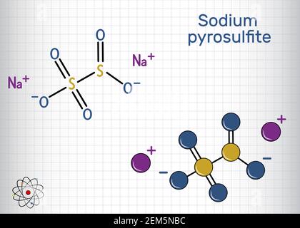 Sodium metabisulfite, sodium pyrosulfite, sodium disulfite molecule. It