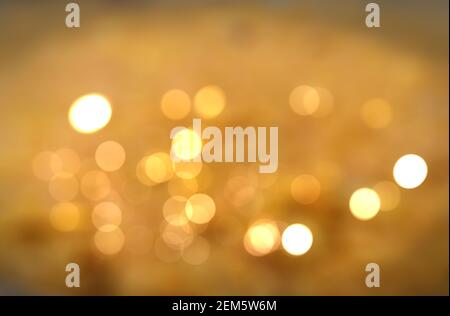 Beautiful Golden Color Bokeh Effect Stock Photo