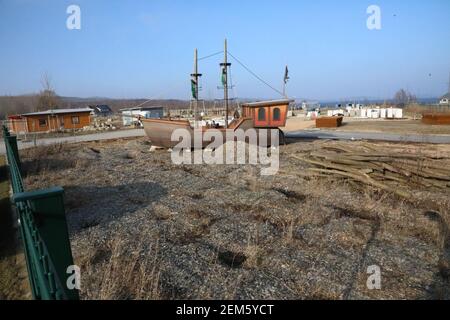 Baustelle Campingpark Berzdorfer See GmbH, Campingplatz, Feriendorf, Piratencamp am Strandbad Blaue Lagune Schönau-Berzdorf auf dem Eigen, Sachsen, 22 Stock Photo