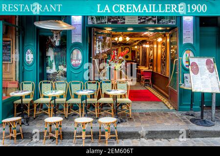 La Cremaillere 1900 cafe/restaurant in Place du Tertre, Montmartre, Paris, France Stock Photo