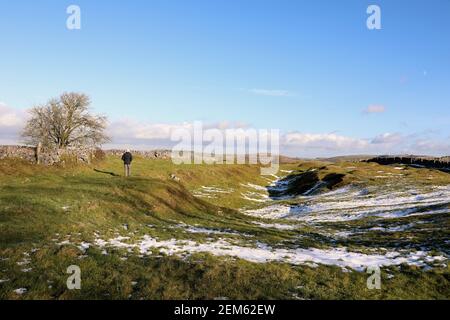 Lead mining heritage at Priestcliffe Lees in the Derbyshire countryside Stock Photo