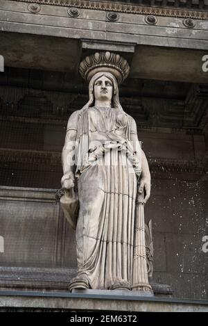 Caryatids Greek Revival Architecture New St. Pancras Church by John Charles Felix Rossi Stock Photo