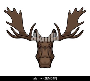 Head of Angry Moose Vector Stock Vector Image & Art - Alamy