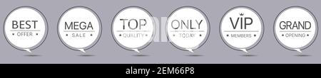 Round label icon set Stock Vector