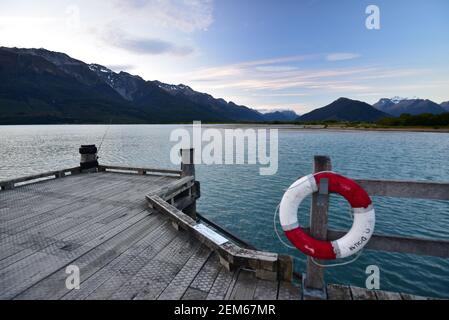 Lake Wakatipu jetty in Glenorchy near Queenstown, New Zealand